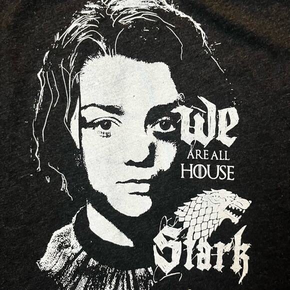 Game Of Thrones Women's SM Aria Stark We Are All House Stark Graphic T-shirt - Picture 2 of 4